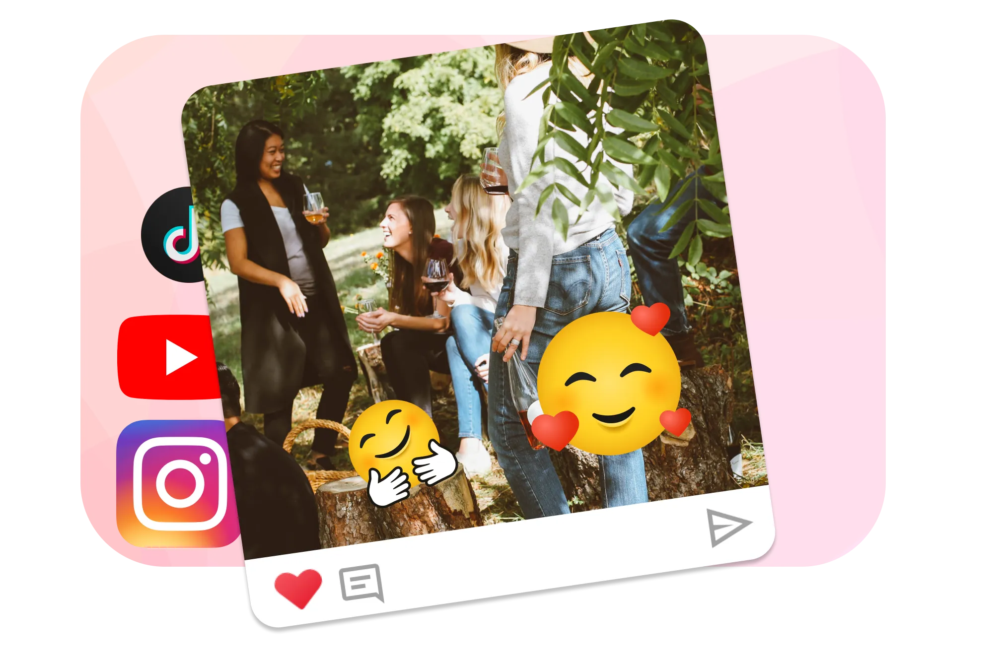 Illustration of emoji's working well on social platforms 