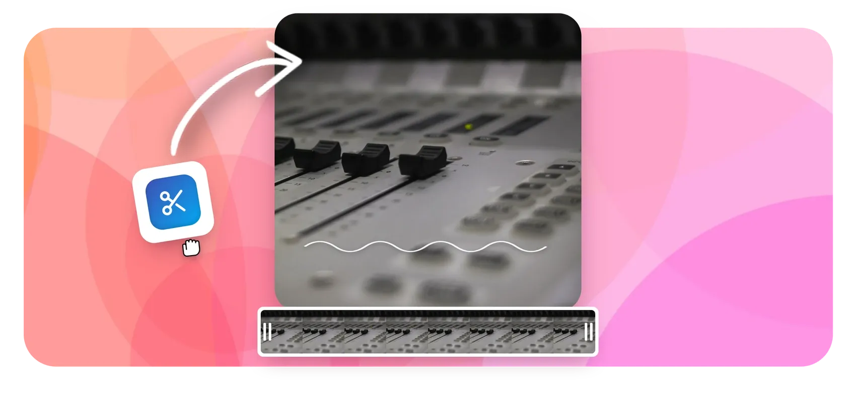 Audio cutter with waveform timeline