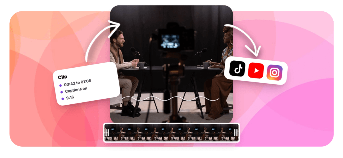 Hero - Podcast clip maker with captions and waveform
