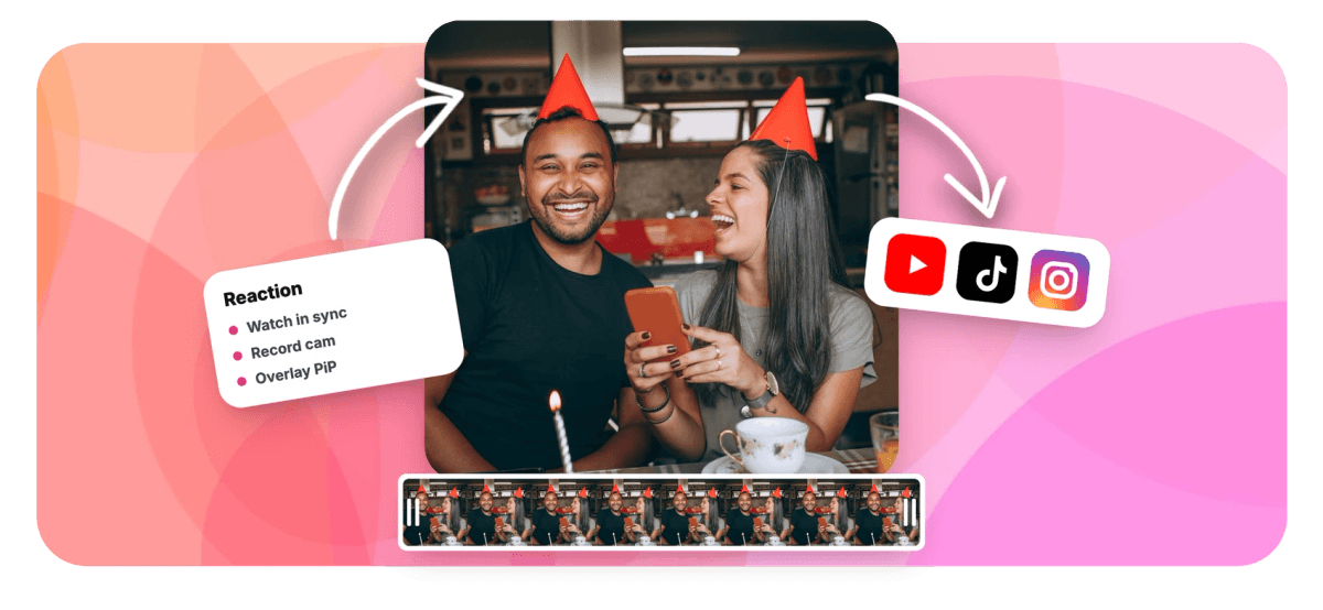 Hero - Reaction video maker with facecam overlay