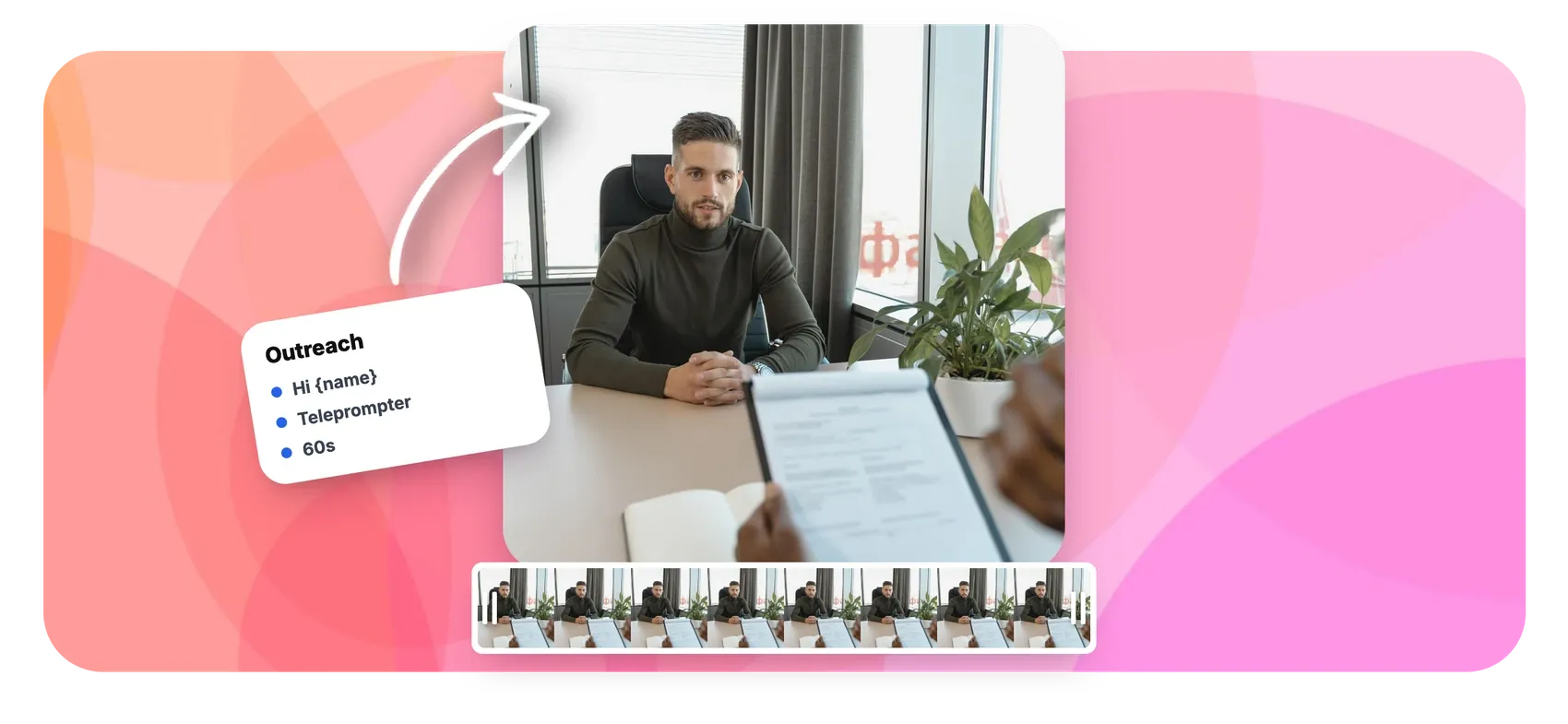 Sales outreach video maker with teleprompter