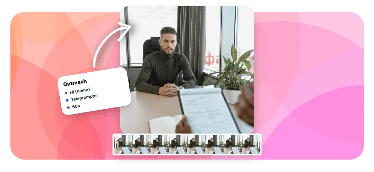Hero - Sales outreach video maker with teleprompter