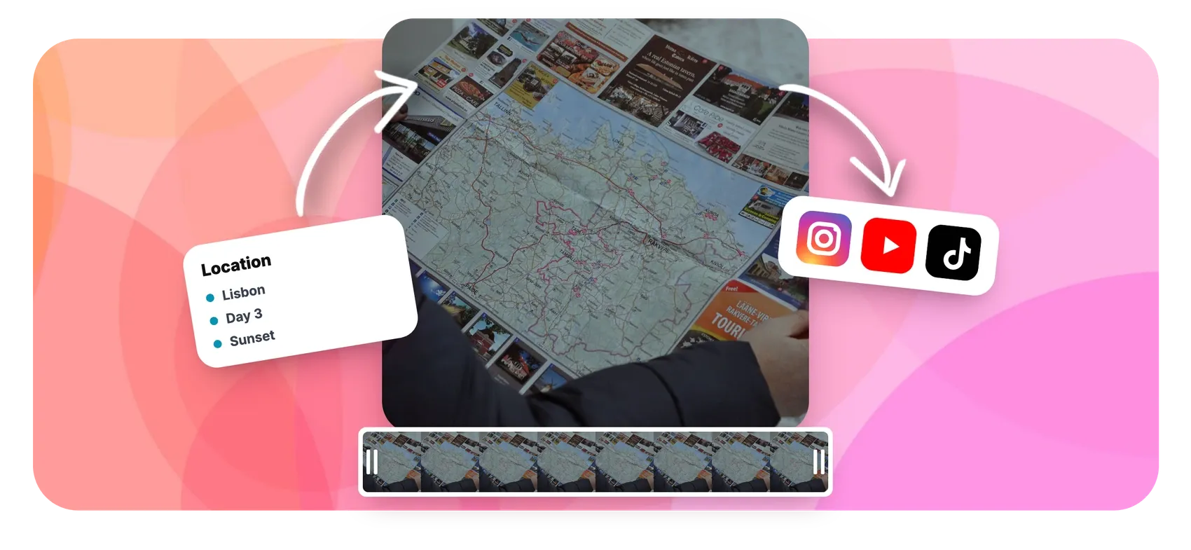 Travel video maker with location titles