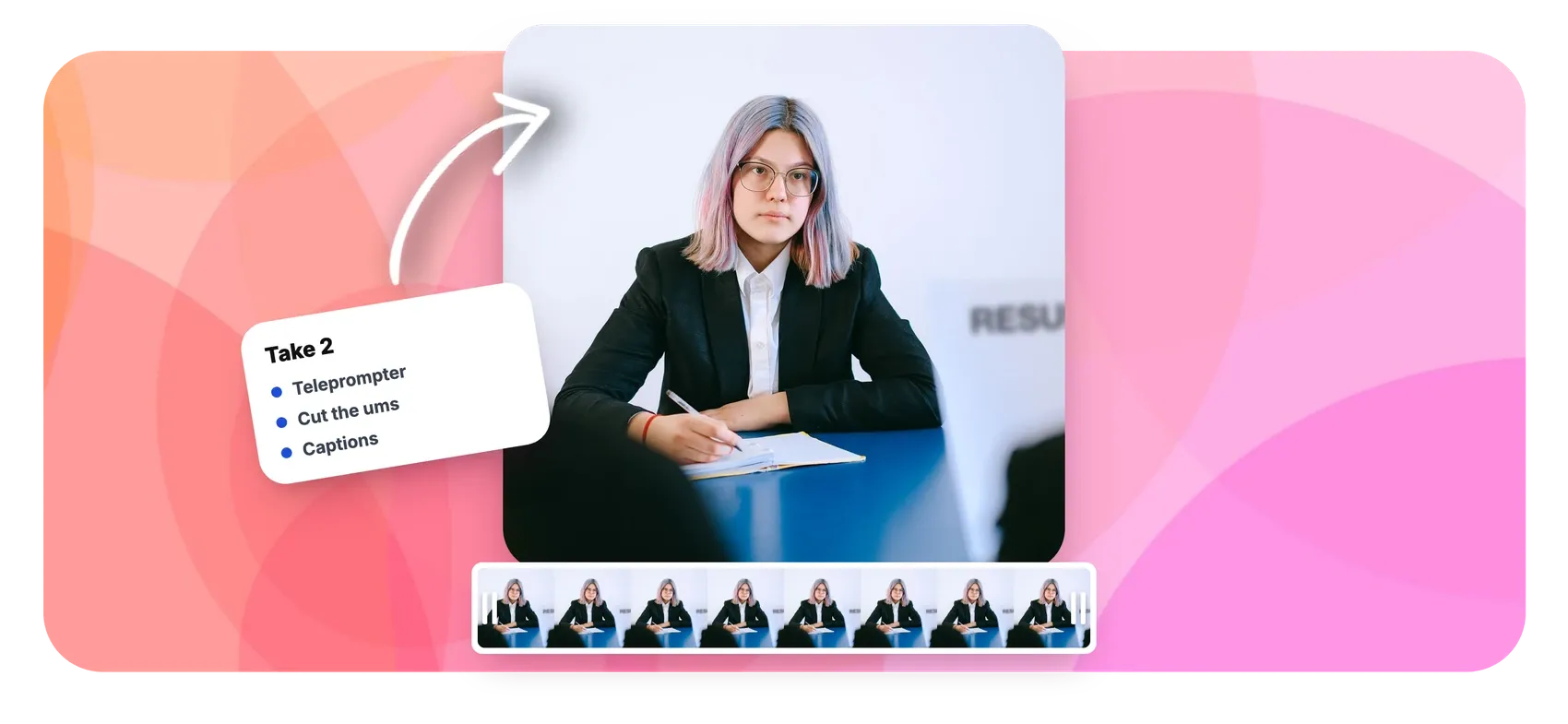 Video resume maker with teleprompter